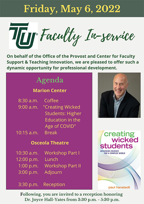 flyer for author and speaker Paul Hanstedt and lecture information. Friday, May 6, 2022. 9am to 10:15am. Tiffin University Marion Center. RSVP/Questions to facultycenter@tiffin.edu